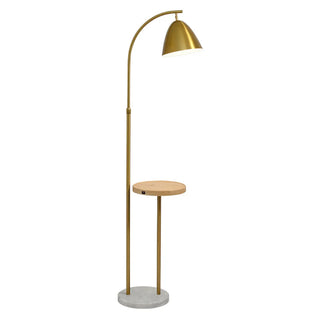 Modern Cone Iron Shade Arch Floor Lamp with Shelf Gold Zawala Image - 15