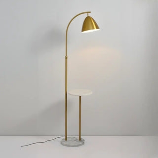 Modern Cone Iron Shade Arch Floor Lamp with Shelf Gold Zawala Image - 6