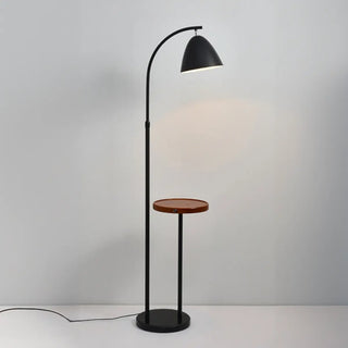 Modern Cone Iron Shade Arch Floor Lamp with Shelf Gold Zawala Image - 8