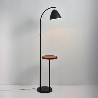 Modern Cone Iron Shade Arch Floor Lamp with Shelf Gold Zawala Image - 9