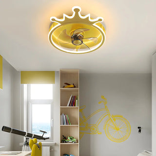 ZOWALA - Crown Shape LED Ceiling Fan Gold Image - 1