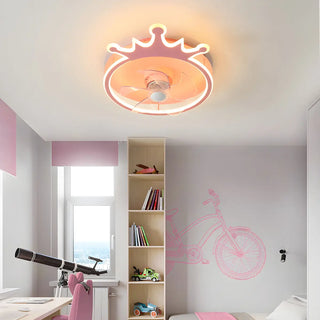 ZOWALA - Crown Shape LED Ceiling Fan Gold Image - 2