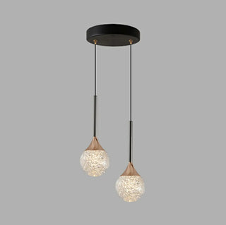 Modern Gold Crystal Globe Round Pendant Light Bedroom Zawala Image - 4