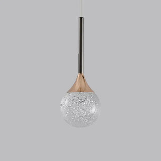 Modern Gold Crystal Globe Round Pendant Light Bedroom Zawala Image - 5