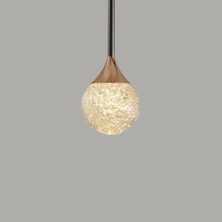 Modern Gold Crystal Globe Round Pendant Light Bedroom Zawala Image - 6