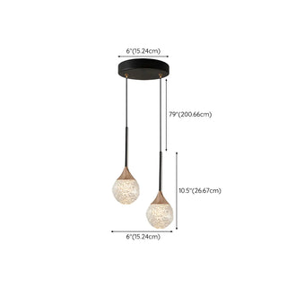 Modern Gold Crystal Globe Round Pendant Light Bedroom Zawala Image - 9