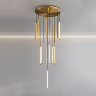 ZOWALA - Modern Black Multi-Tube Acrylic LED Round Pendant Light Image - 1