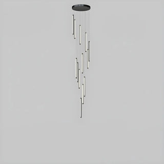 ZOWALA - Modern Black Multi-Tube Acrylic LED Round Pendant Light Image - 10
