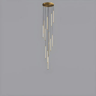 ZOWALA - Modern Black Multi-Tube Acrylic LED Round Pendant Light Image - 11