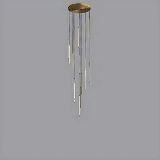 ZOWALA - Modern Black Multi-Tube Acrylic LED Round Pendant Light Image - 12