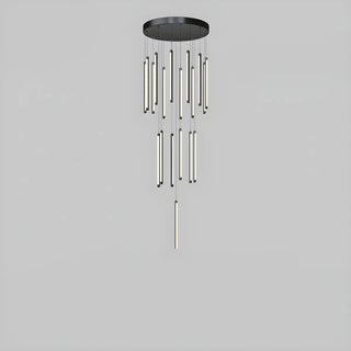 ZOWALA - Modern Black Multi-Tube Acrylic LED Round Pendant Light Image - 13