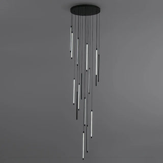 ZOWALA - Modern Black Multi-Tube Acrylic LED Round Pendant Light Image - 16