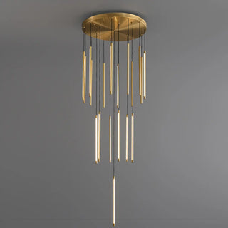 ZOWALA - Modern Black Multi-Tube Acrylic LED Round Pendant Light Image - 18