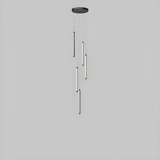 ZOWALA - Modern Black Multi-Tube Acrylic LED Round Pendant Light Image - 5