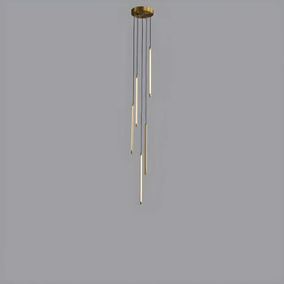 ZOWALA - Modern Black Multi-Tube Acrylic LED Round Pendant Light Image - 6