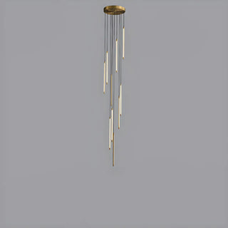ZOWALA - Modern Black Multi-Tube Acrylic LED Round Pendant Light Image - 9