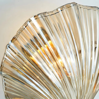 Coastal Shell Glass Gold Entryway Gold Wall Sconce Zawala Image - 9
