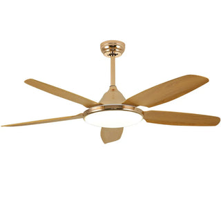 Gold Finish 5 Blade Modern Ceiling Fan with LED Light Zawala Image - 11