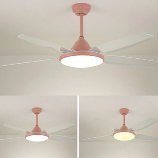 Gold Finish 5 Blade Modern Ceiling Fan with LED Light Zawala Image - 14