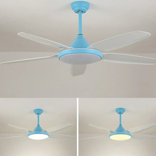 Gold Finish 5 Blade Modern Ceiling Fan with LED Light Zawala Image - 15