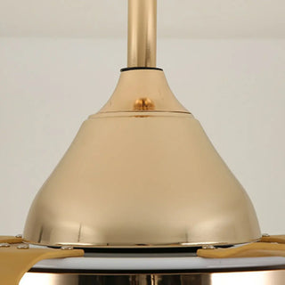 Gold Finish 5 Blade Modern Ceiling Fan with LED Light Zawala Image - 17