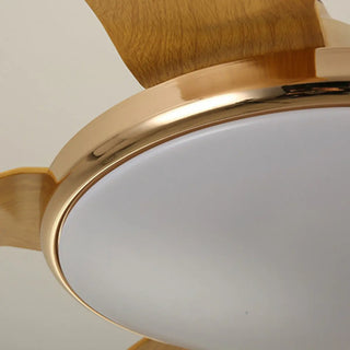 Gold Finish 5 Blade Modern Ceiling Fan with LED Light Zawala Image - 19