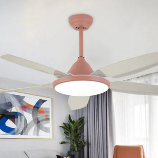 Gold Finish 5 Blade Modern Ceiling Fan with LED Light Zawala Image - 3