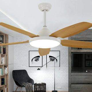 Gold Finish 5 Blade Modern Ceiling Fan with LED Light Zawala Image - 7