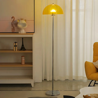 ZOWALA - Modern Green Acrylic Dome Chrome Floor Lamp Image - 1