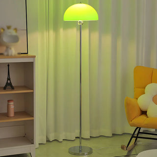 ZOWALA - Modern Green Acrylic Dome Chrome Floor Lamp Image - 2