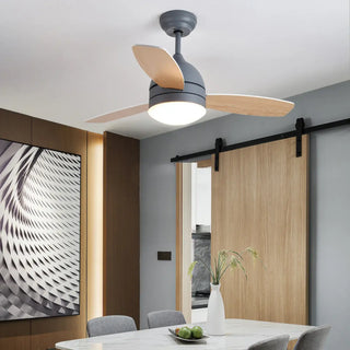 Simple Modern 3-Blade LED Remote Ceiling Fan with Light Zawala Image - 1