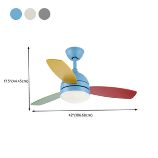 Simple Modern 3-Blade LED Remote Ceiling Fan with Light Zawala #size