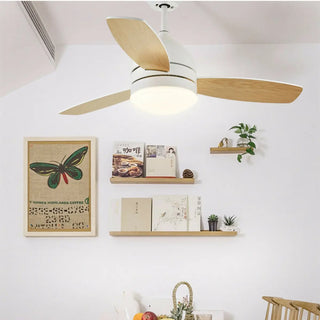 Simple Modern 3-Blade LED Remote Ceiling Fan with Light Zawala Image - 3