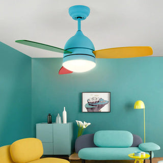 Simple Modern 3-Blade LED Remote Ceiling Fan with Light Zawala Image - 4