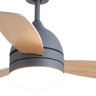 Simple Modern 3-Blade LED Remote Ceiling Fan with Light Zawala Image - 9