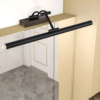 Black Modern Linear Metal Swing Arm Vanity Light Zawala Image - 3