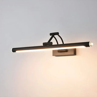 Black Modern Linear Metal Swing Arm Vanity Light Zawala Image - 6