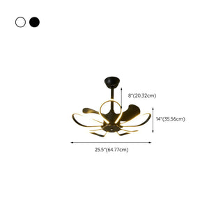 ZOWALA - Modern Metal Flower Shape Linear LED Ceiling Fan Light  Image - 15