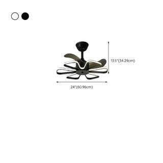 ZOWALA - Modern Metal Flower Shape Linear LED Ceiling Fan Light  Image - 16