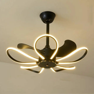 ZOWALA - Modern Metal Flower Shape Linear LED Ceiling Fan Light  Image - 6