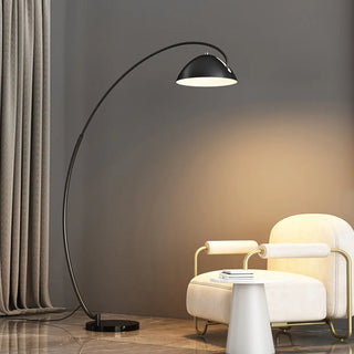 Modern Marble Base and Dome Gold Arched Floor Lamp Zawala Image - 2