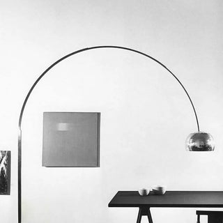 Marble Base Modern Sliver Bowl and Arc Floor Lamp Zawala Image - 4
