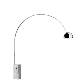 Marble Base Modern Sliver Bowl and Arc Floor Lamp Zawala Image - 5