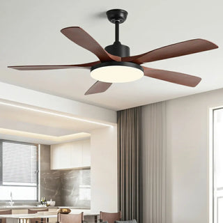 Modern Wood Ceiling Fan with Integrated LED Light Zawala Image - 1