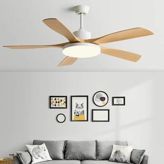 Modern Wood Ceiling Fan with Integrated LED Light Zawala Image - 2