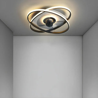 Modern Creative Oval Ring LED Ceiling Fan with Light Zawala Image - 4