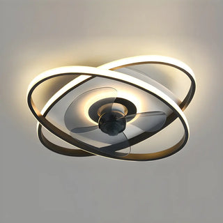 Modern Creative Oval Ring LED Ceiling Fan with Light Zawala Image - 5