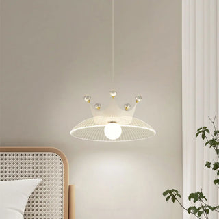 Modern Mini Acrylic Pendant Light Crown Dome Dining Room Zawala Image - 2