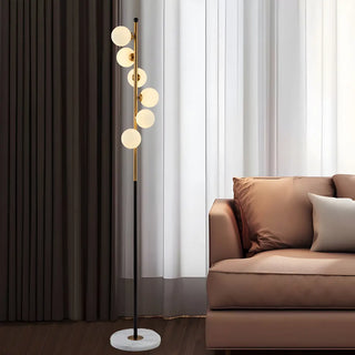 Multi-Light Modern Glass Curved Globe Floor Lamp Zawala Image - 2