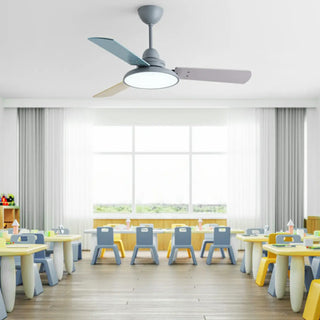 Modern Multi Color 3 Blade LED Ceiling Fan with Light Zawala Image - 1
